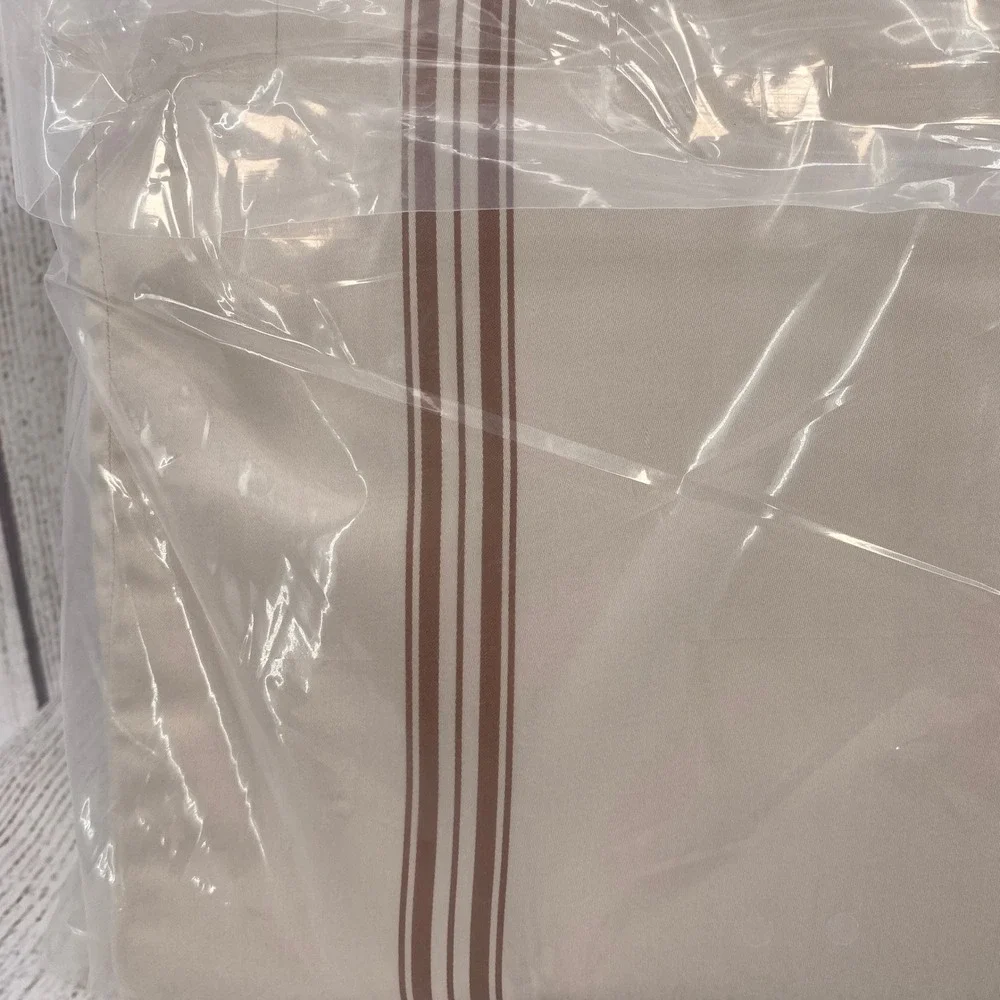 Cozy Earth Sheet Set King Maple Brown Striped Bamboo Viscose Cooling Bedding